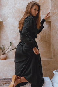 Carla Long Sleeve Linen Dress