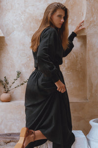 Carla Long Sleeve Linen Dress