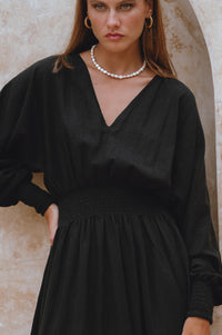 Carla Long Sleeve Linen Dress