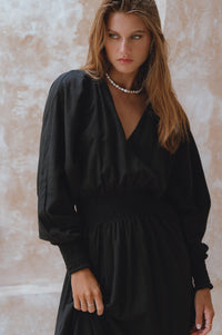 Carla Long Sleeve Linen Dress