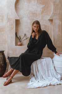 Carla Long Sleeve Linen Dress