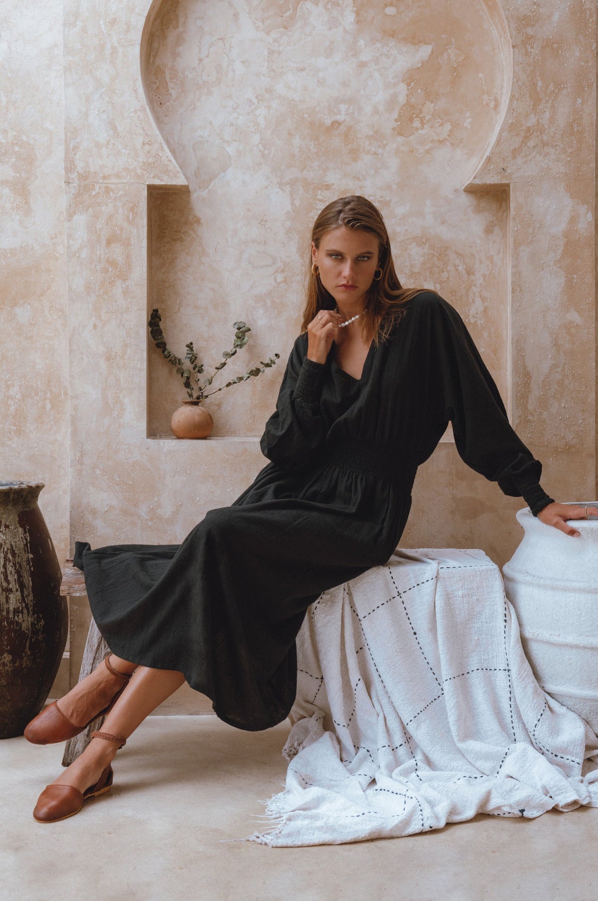 Carla Long Sleeve Linen Dress