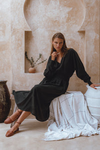 Carla Long Sleeve Linen Dress