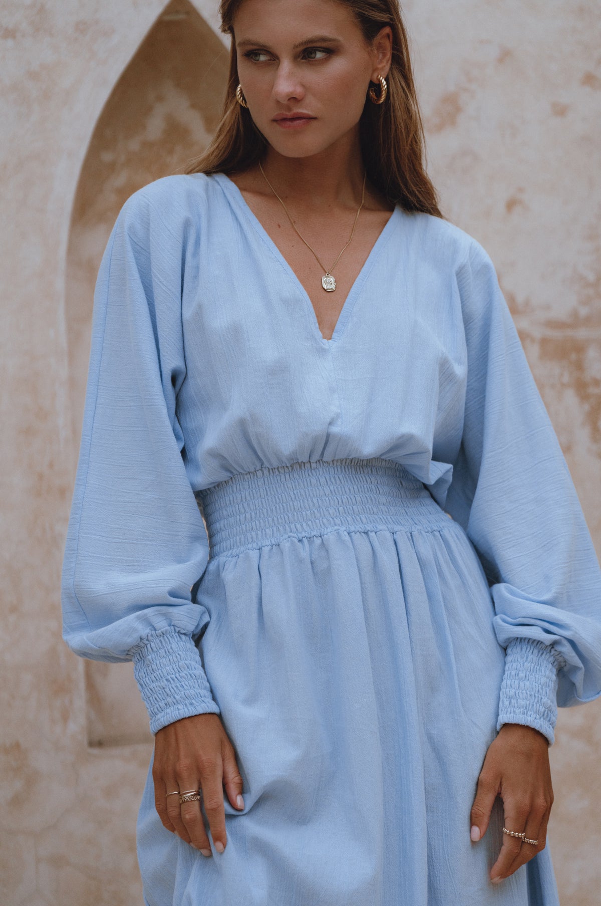 Carla Long Sleeve Linen Dress