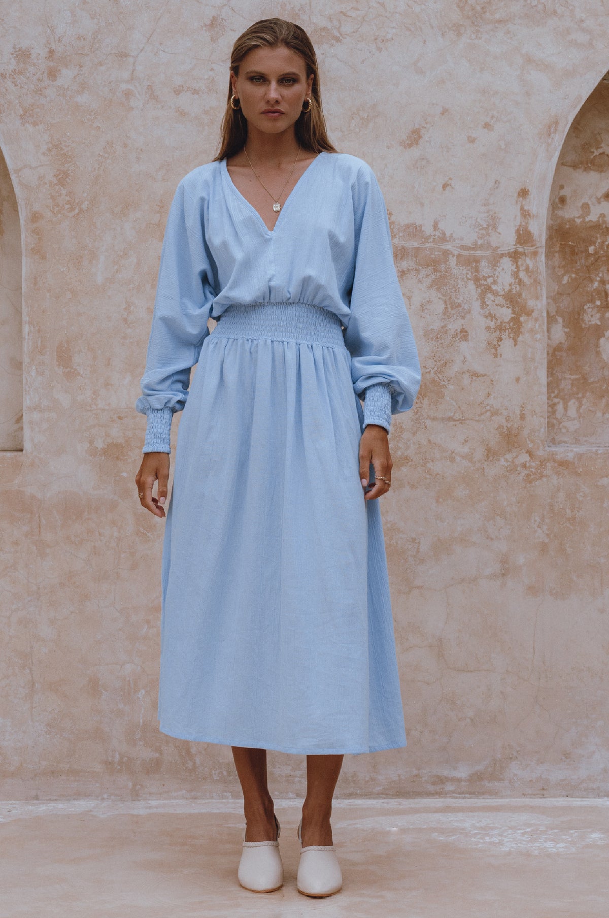 Carla Long Sleeve Linen Dress