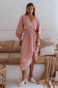 Carla Long Sleeve Linen Dress