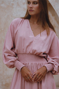 Carla Long Sleeve Linen Dress