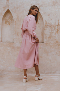 Carla Long Sleeve Linen Dress