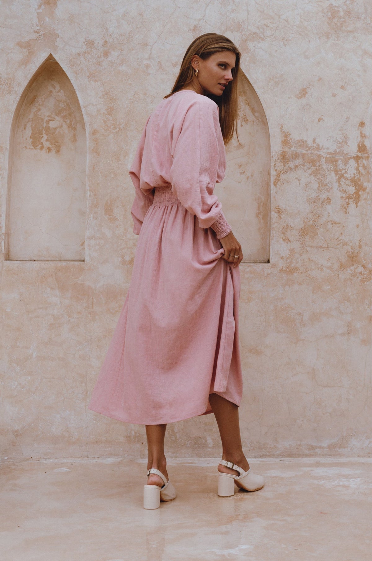 Carla Long Sleeve Linen Dress