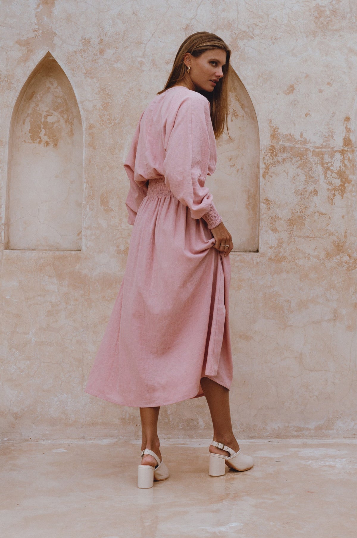 Carla Long Sleeve Linen Dress