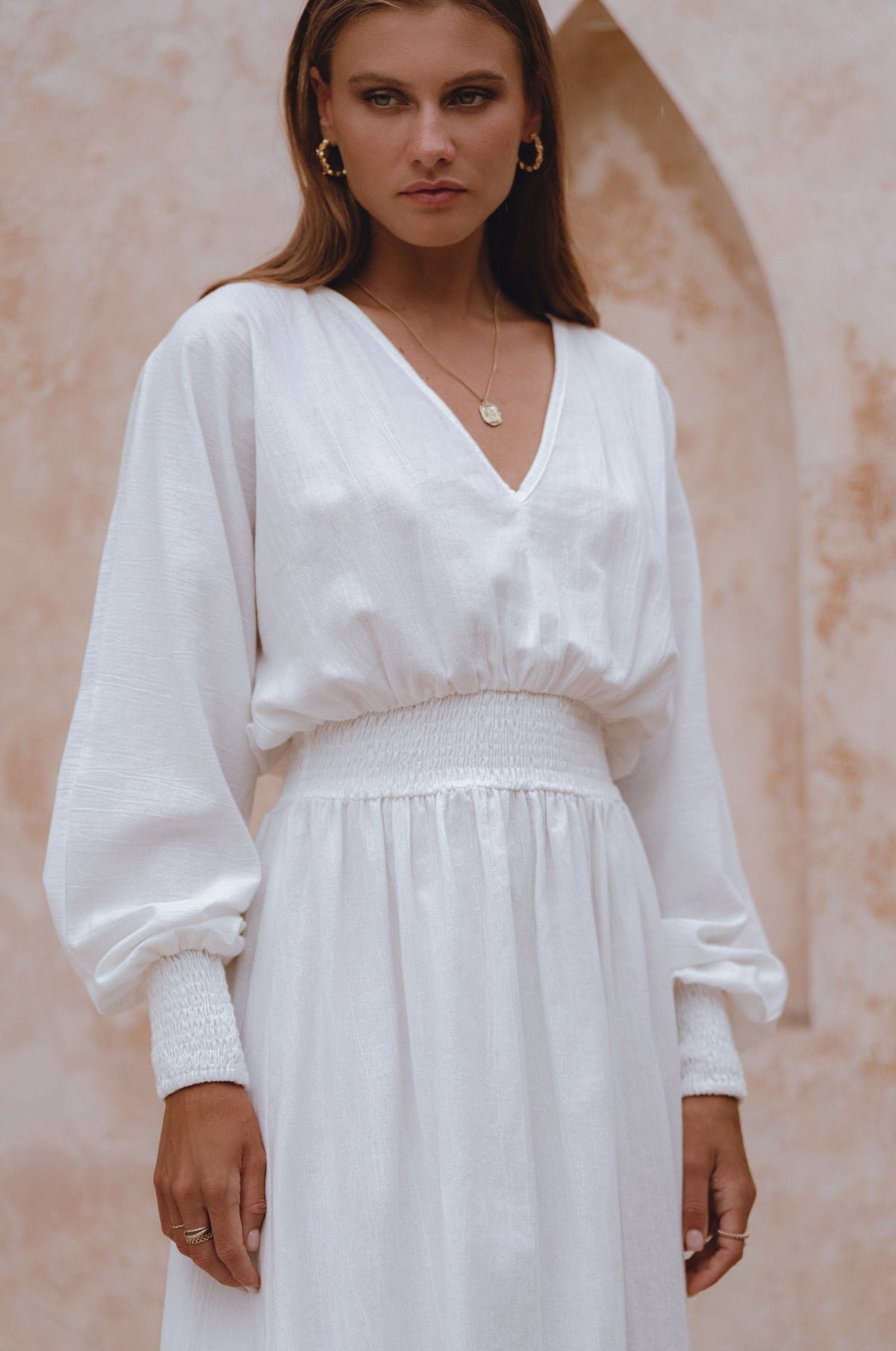 Carla Long Sleeve Linen Dress