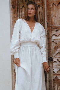 Carla Long Sleeve Linen Dress