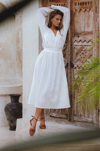 Carla Long Sleeve Linen Dress