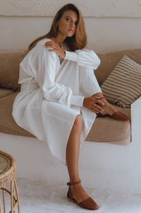 Carla Long Sleeve Linen Dress