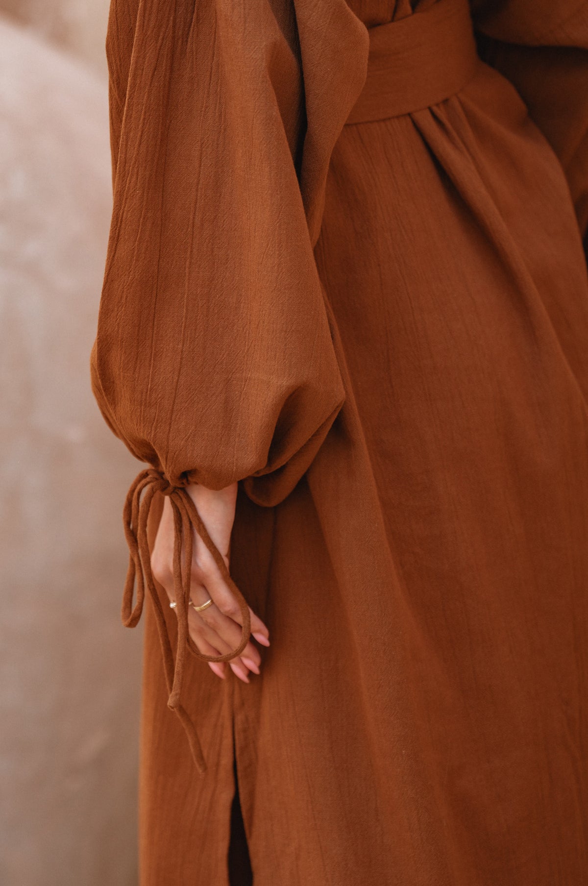 Denise Long Sleeve Linen Kimono Dress