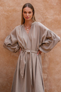 Denise Long Sleeve Linen Kimono Dress