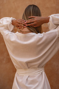 Denise Long Sleeve Linen Kimono Dress