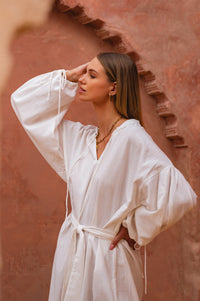 Denise Long Sleeve Linen Kimono Dress