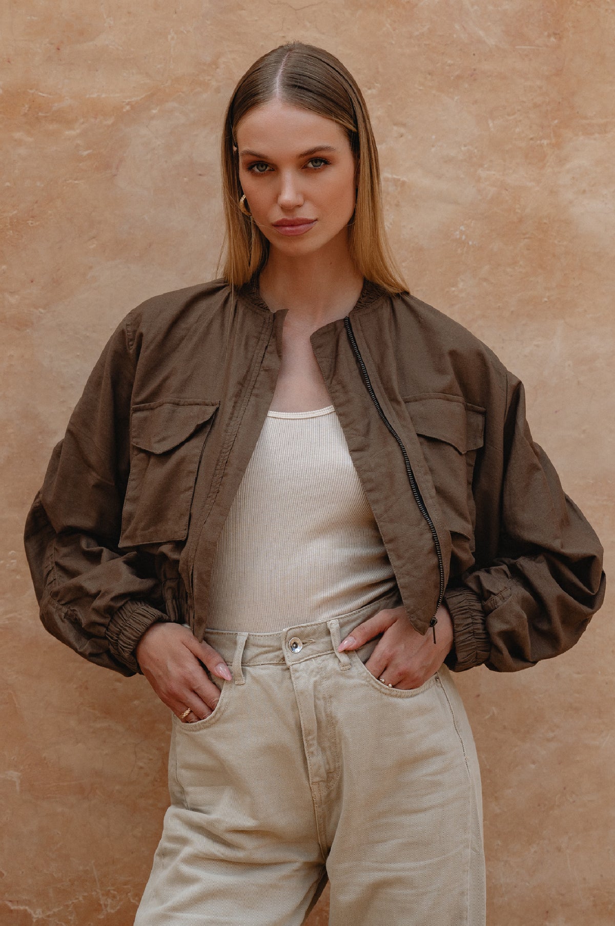 Denver Linen Bomber Jacket