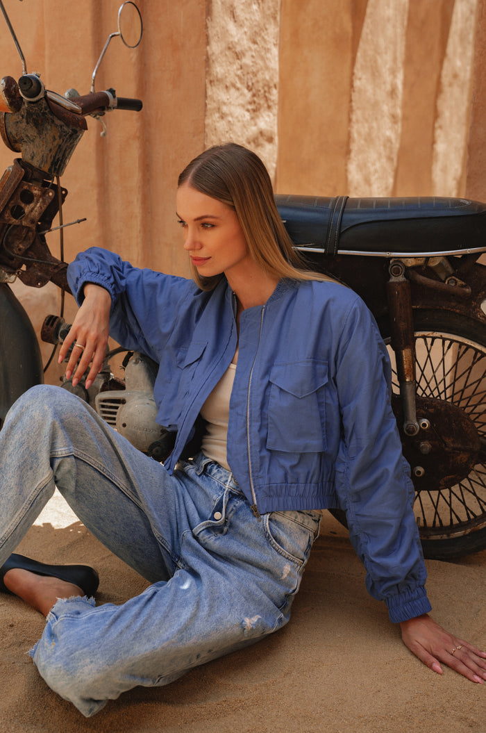 Denver Linen Bomber Jacket