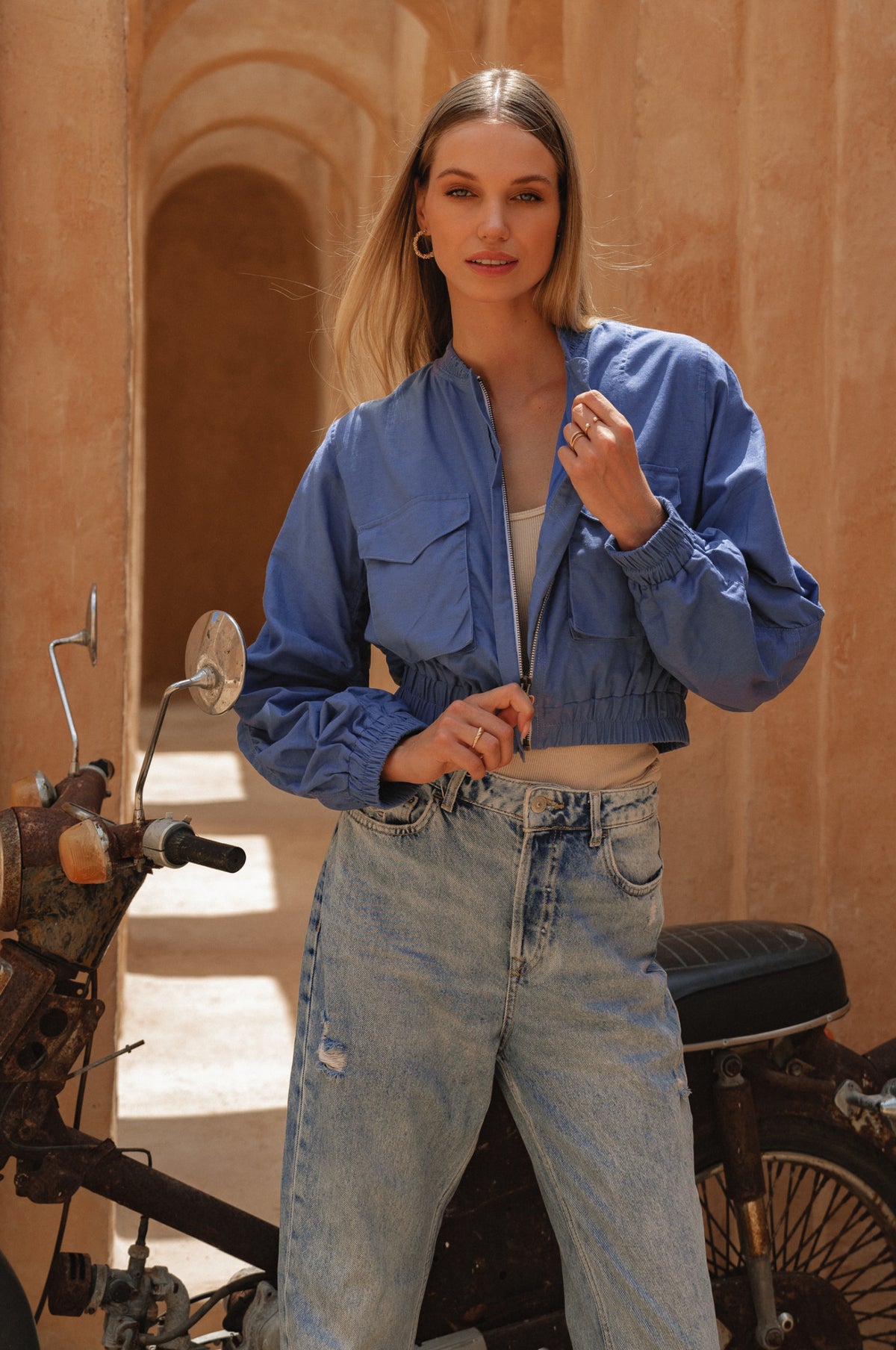 Denver Linen Bomber Jacket