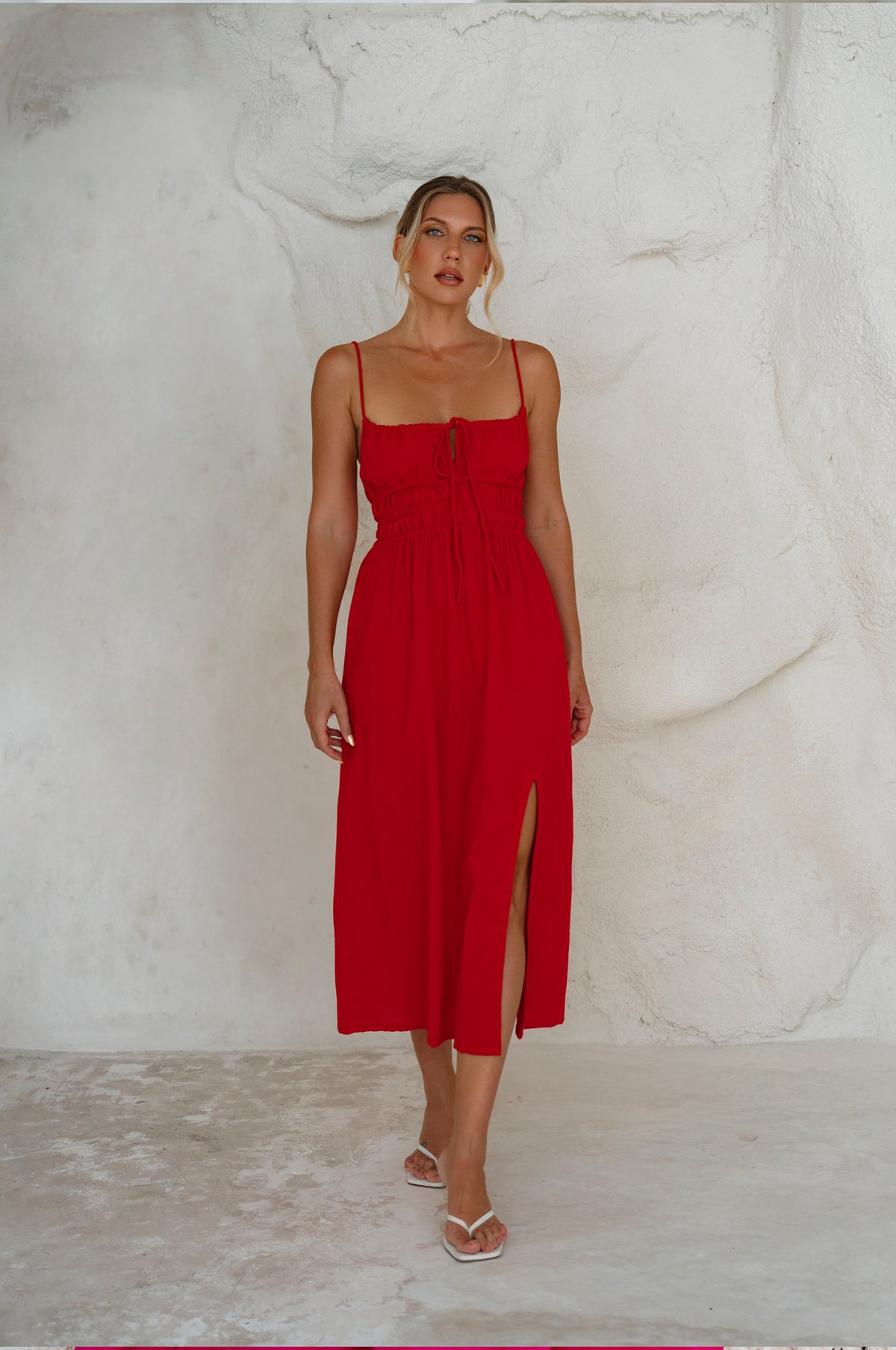 Eleanore Handcrafted Linen Midi Summer Dress
