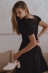 Elodie Smocked Linen Mini Dress