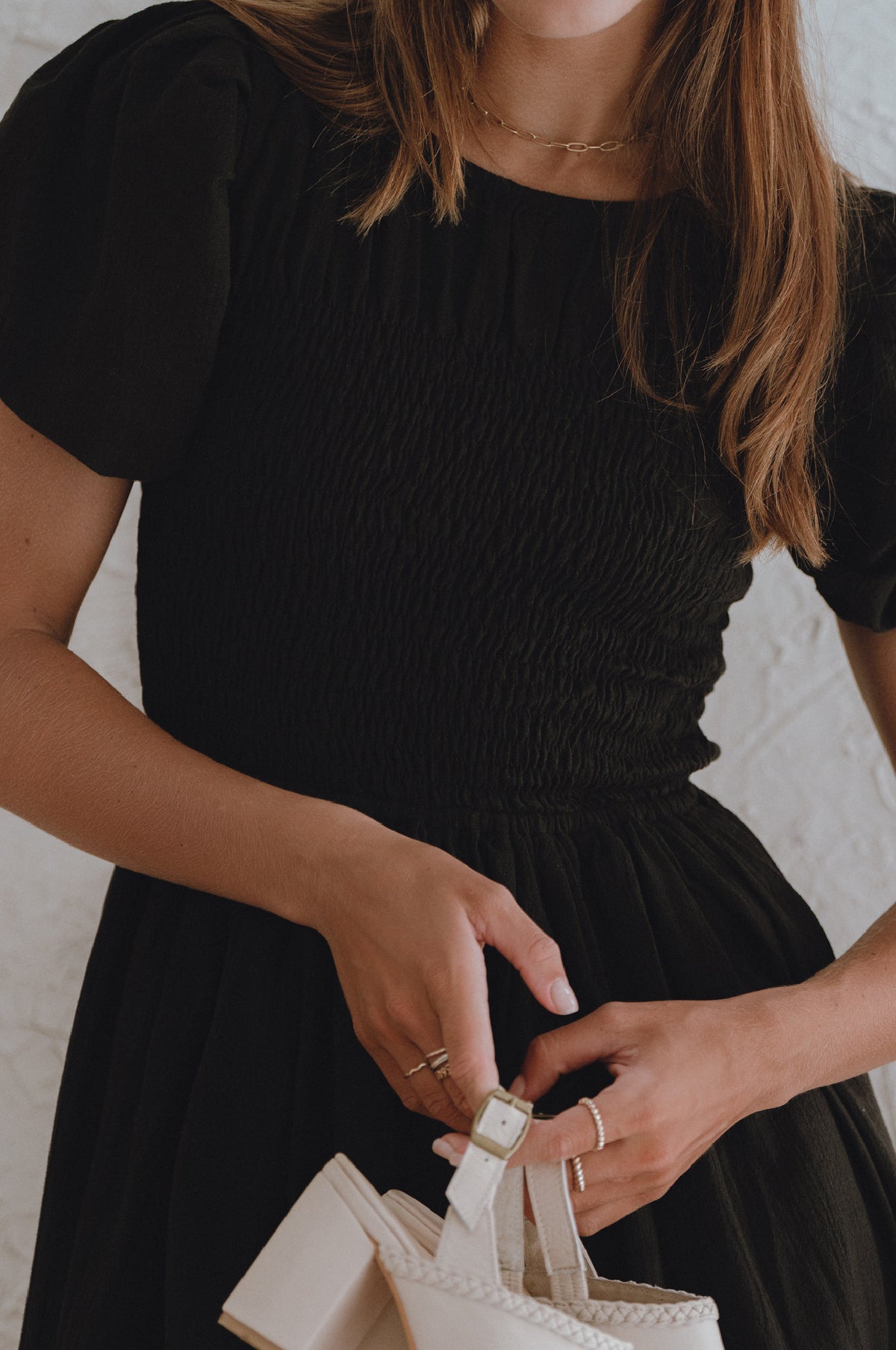 Elodie Smocked Linen Mini Dress