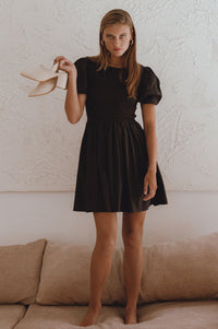 Elodie Smocked Linen Mini Dress