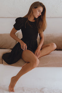 Elodie Smocked Linen Mini Dress