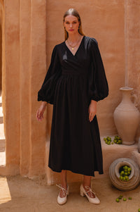 Emerie Long Sleeve Wrap Dress