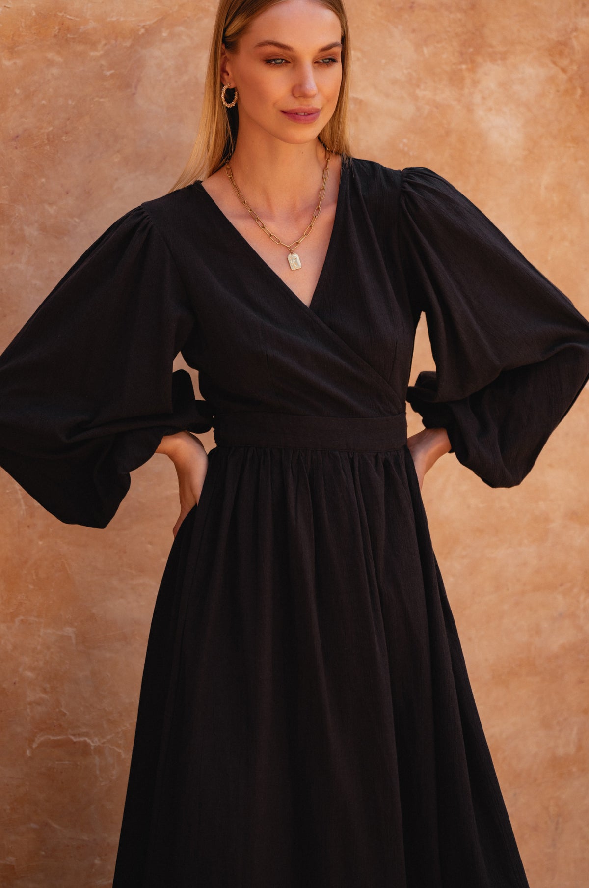 Emerie Long Sleeve Wrap Dress