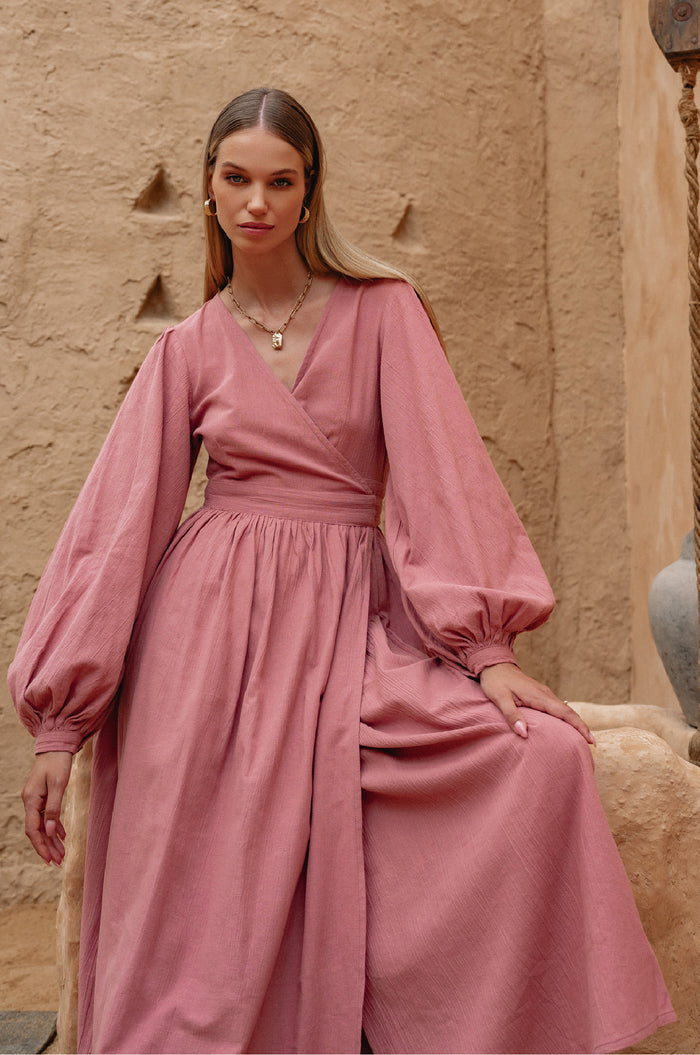 Emerie Long Sleeve Wrap Dress