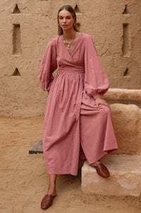 Emerie Long Sleeve Wrap Dress