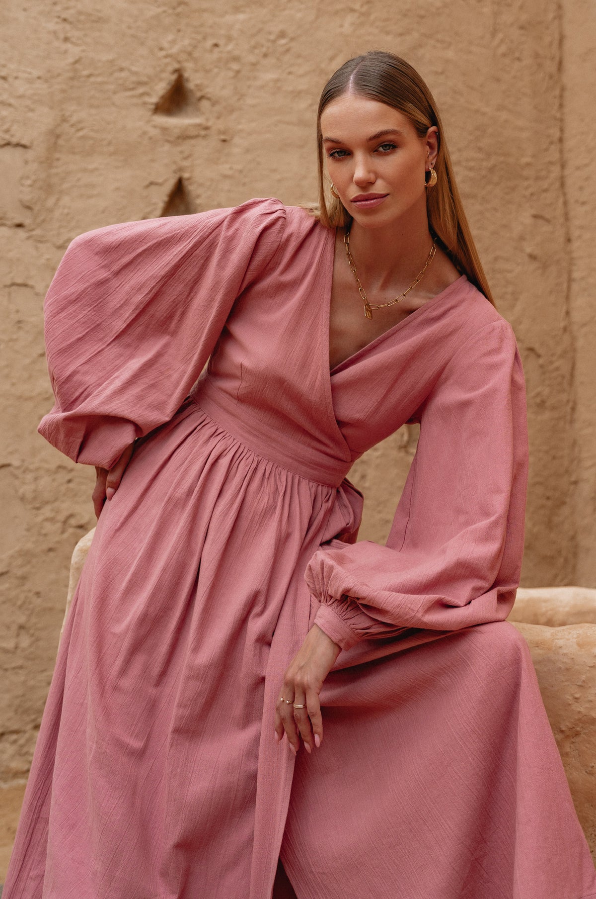 Emerie Long Sleeve Wrap Dress