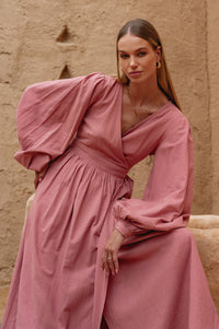 Emerie Long Sleeve Wrap Dress