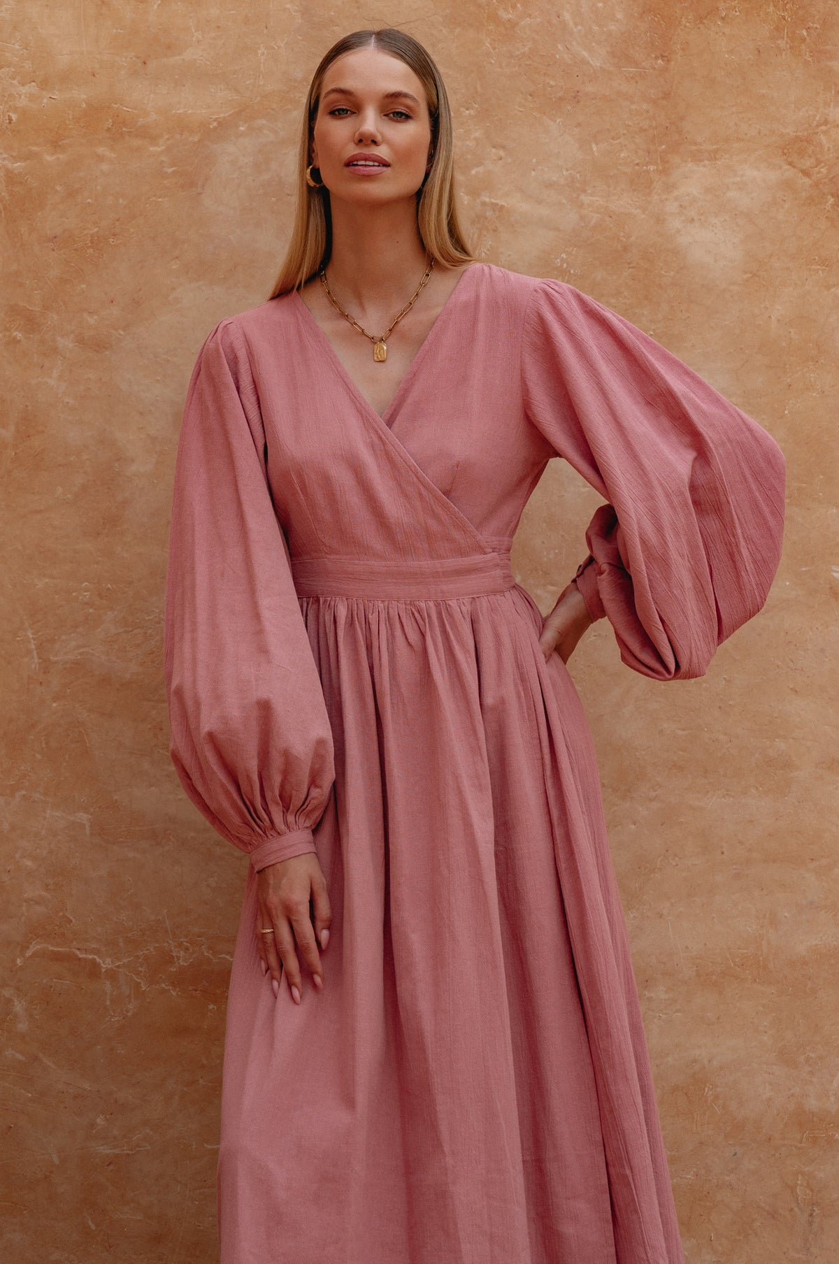 Emerie Long Sleeve Wrap Dress