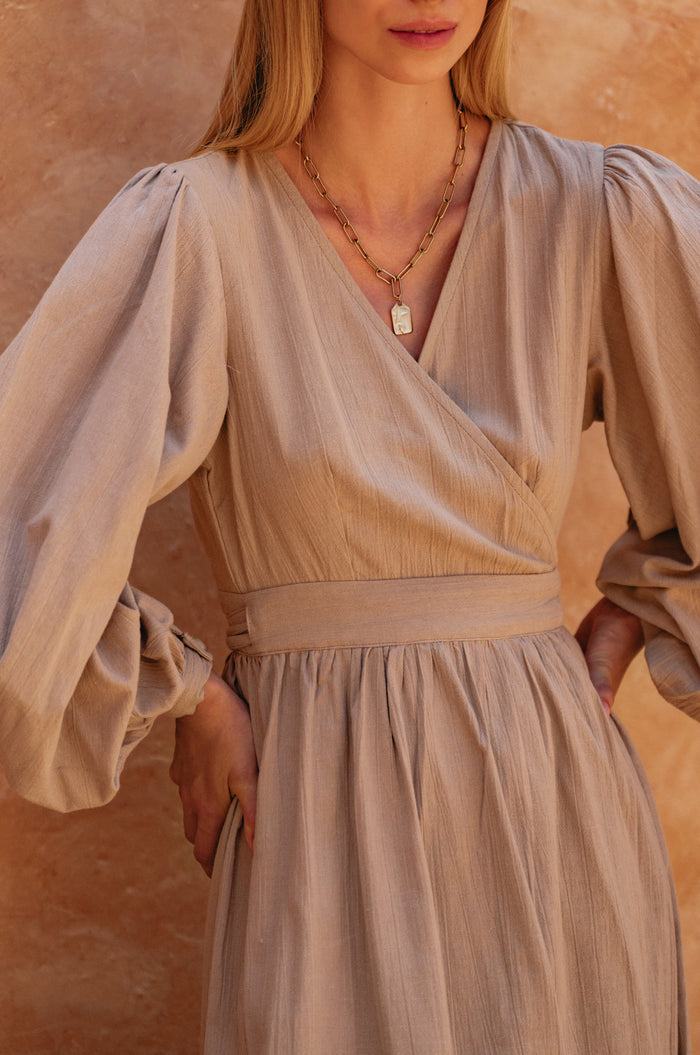 Emerie Long Sleeve Wrap Dress