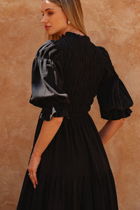 Florence Smocked Linen Midi Dress