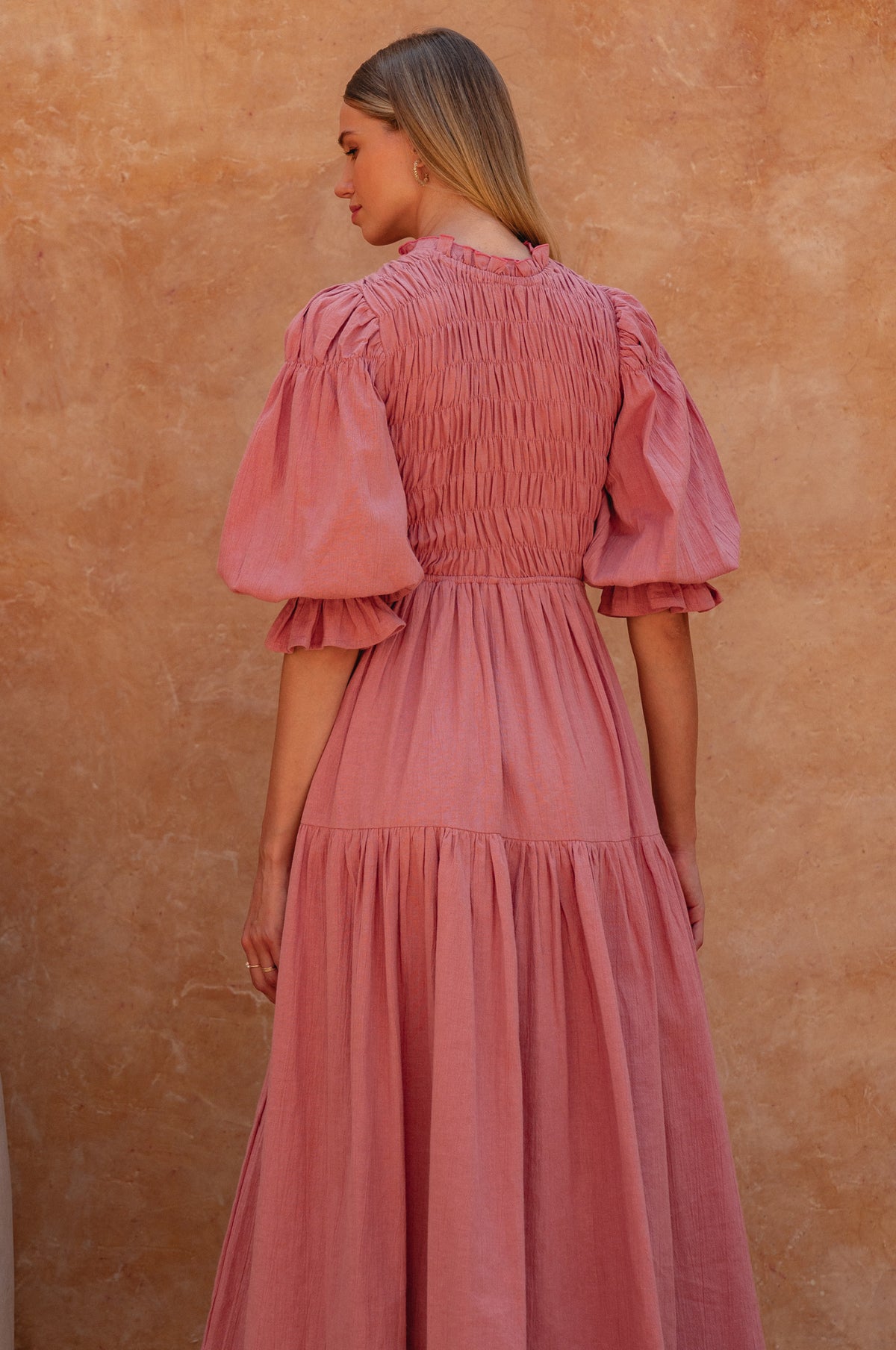 Florence Smocked Linen Midi Dress