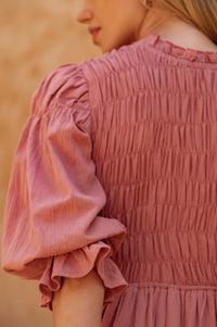 Florence Smocked Linen Midi Dress