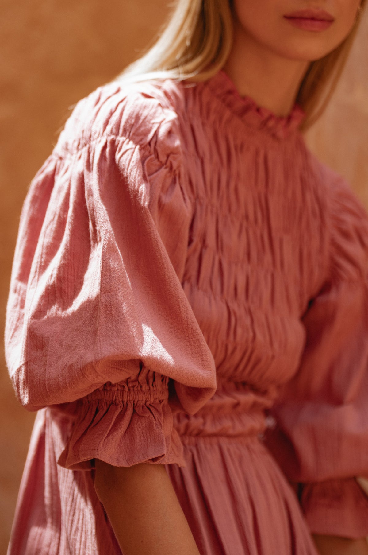 Florence Smocked Linen Midi Dress