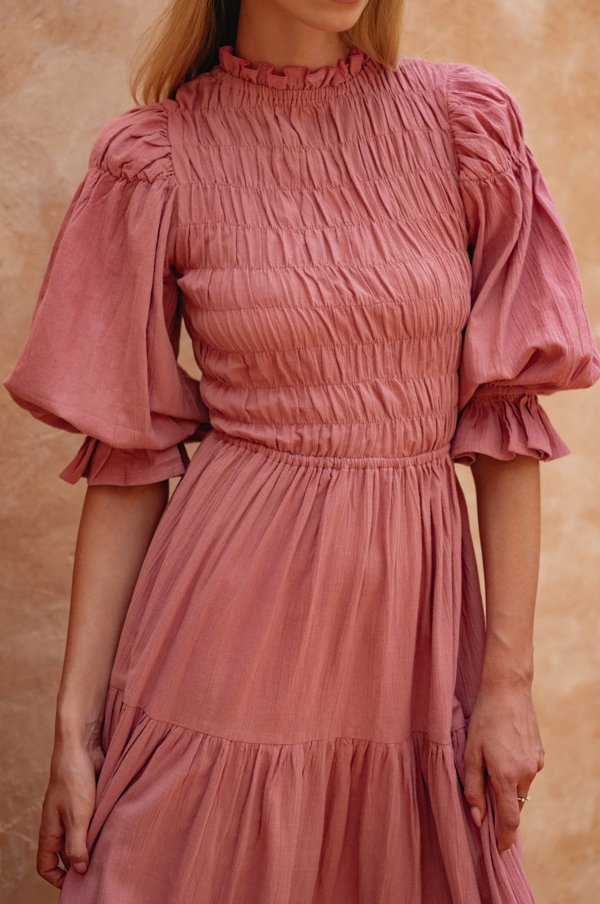 Florence Smocked Linen Midi Dress