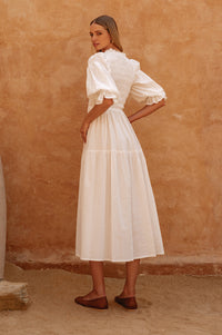 Florence Smocked Linen Midi Dress