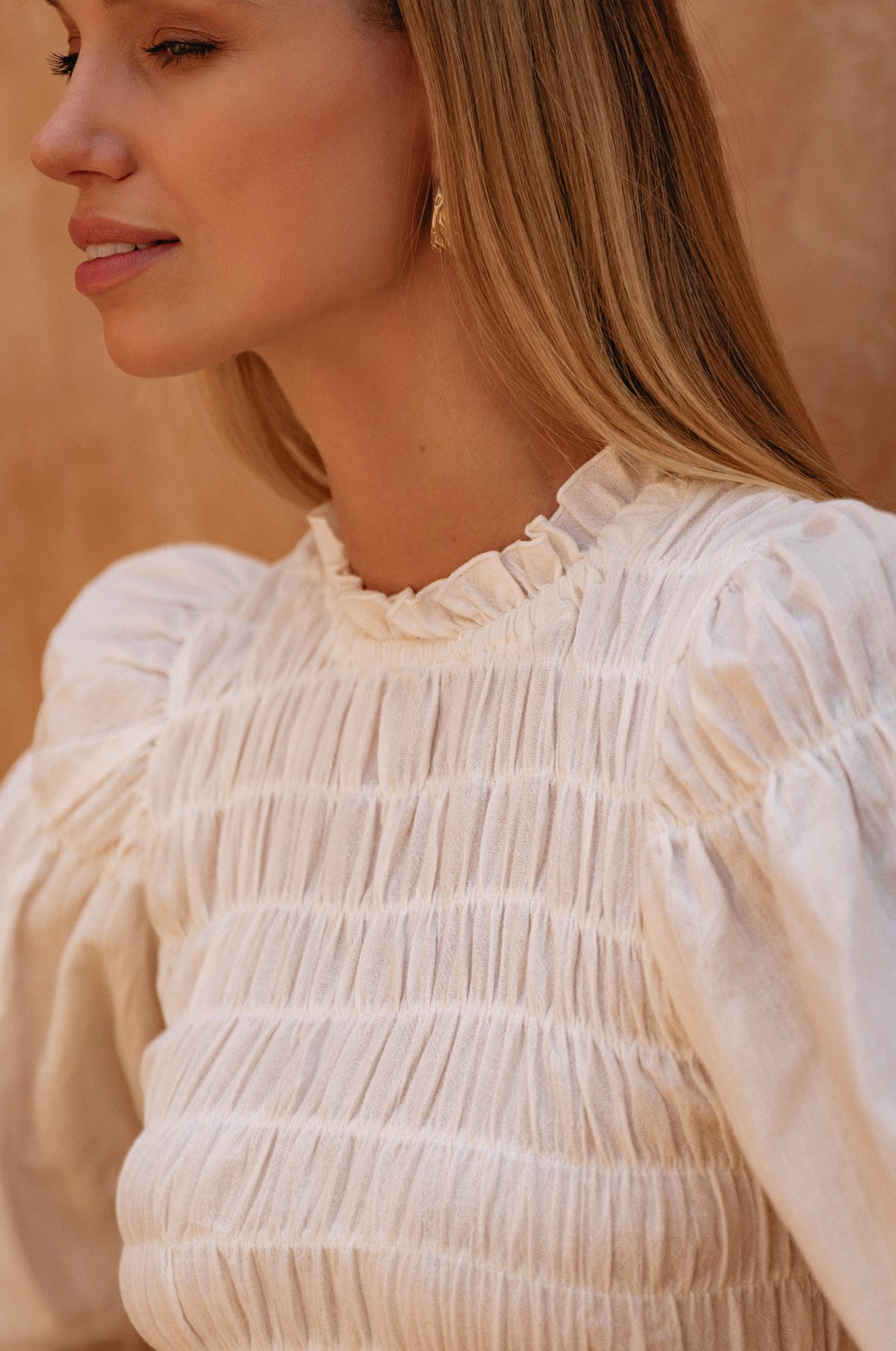 Florence Smocked Linen Midi Dress