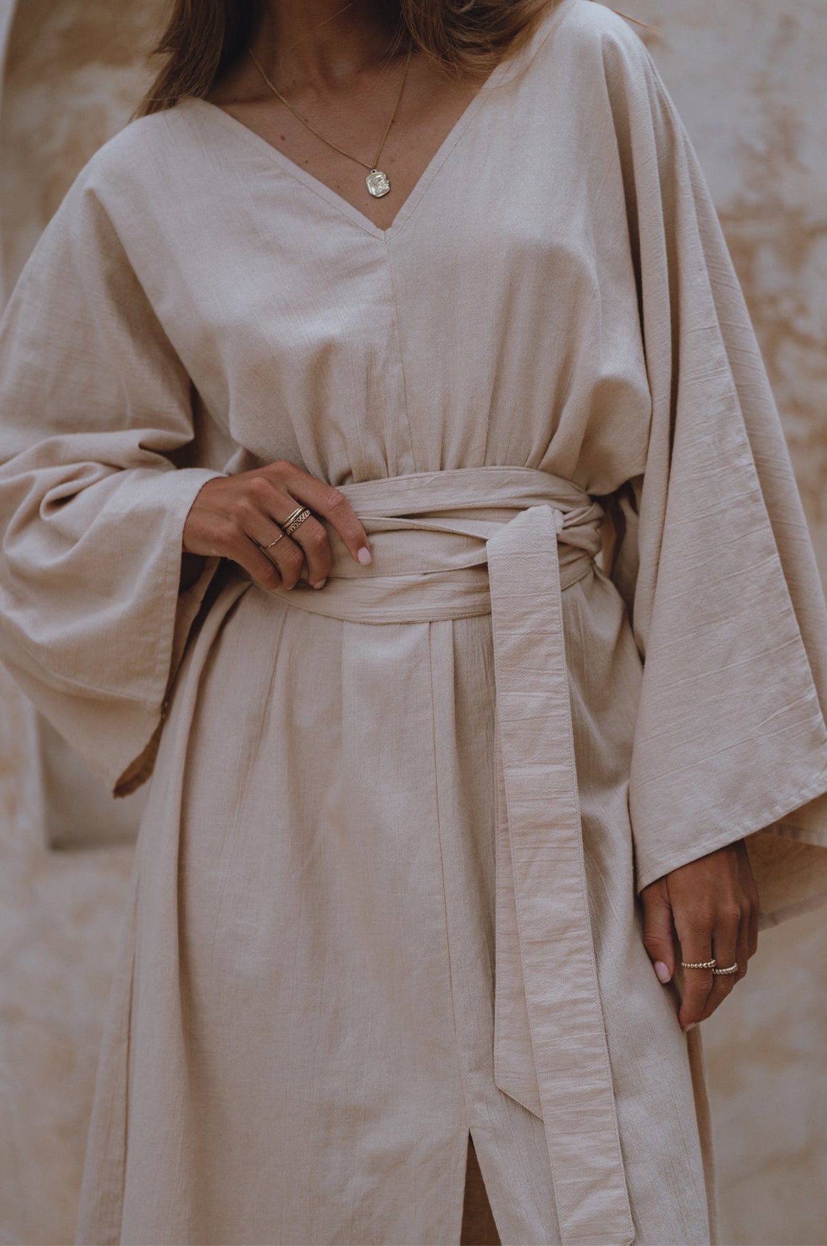 Hana Linen Kimono Dress