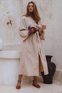 Hana Linen Kimono Dress