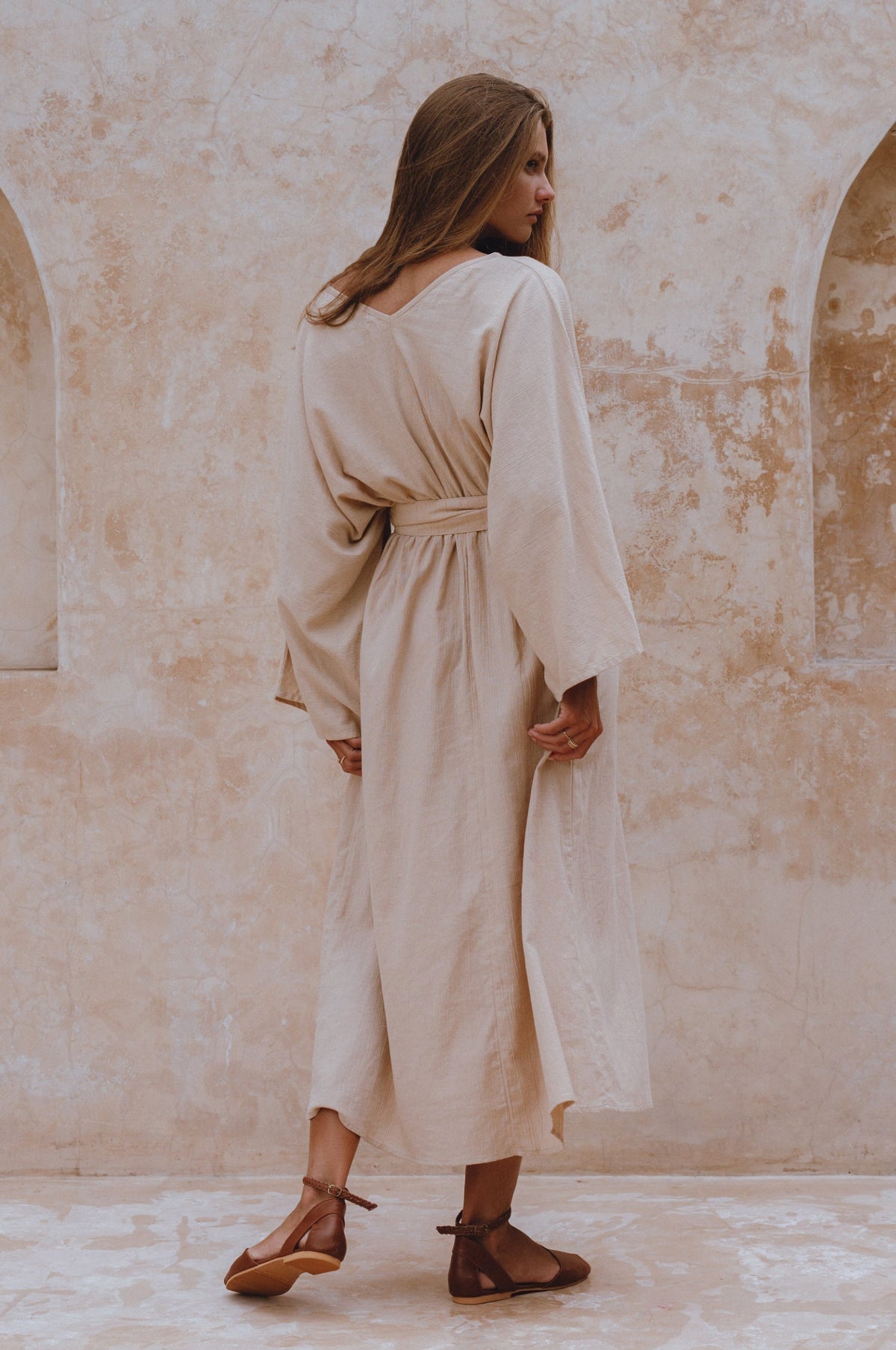 Hana Linen Kimono Dress