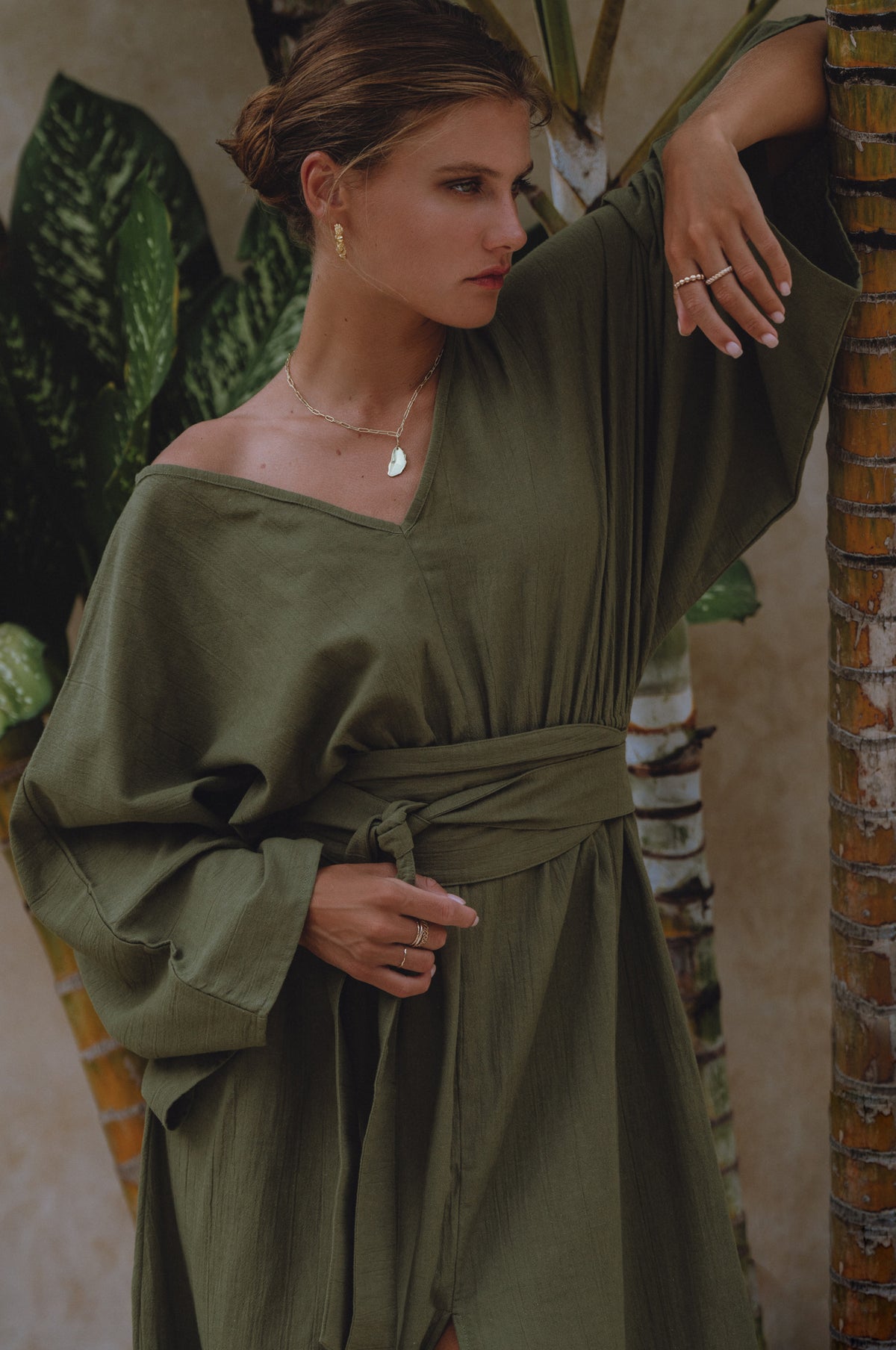 Hana Linen Kimono Dress