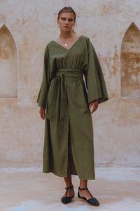 Hana Linen Kimono Dress